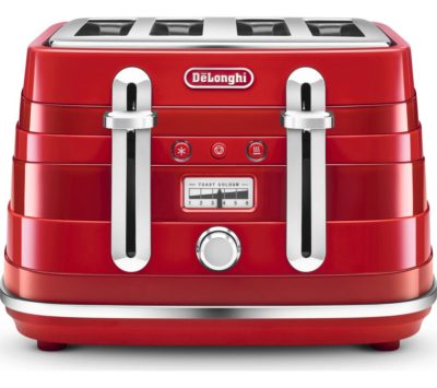 DELONGHI Avvolta CTA4003.R 4-Slice Toaster - Red DELONGHI Avvolta CTA4003.R 4-Slice Toaster - Red